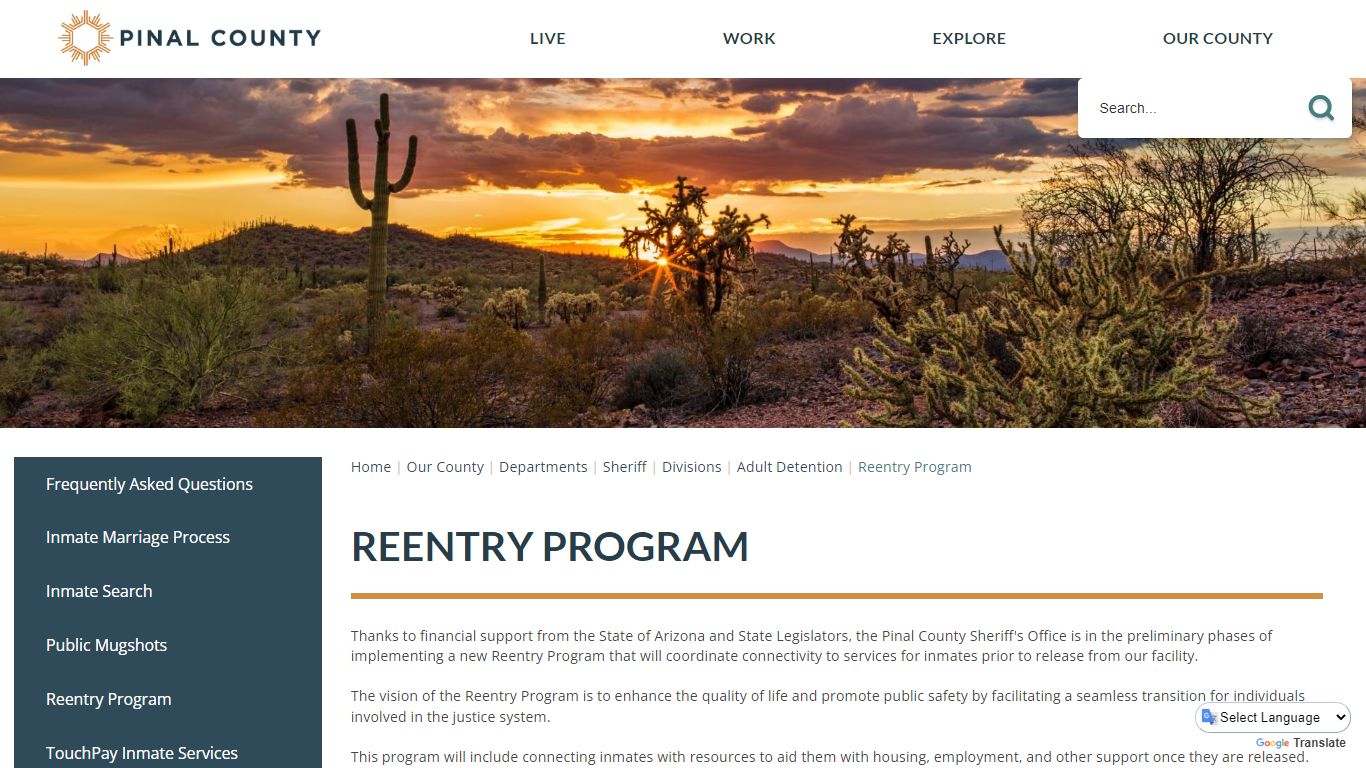 Reentry Program | Pinal County, AZ